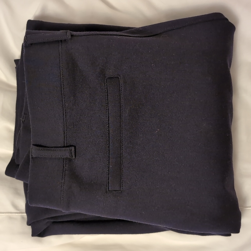 Quince Ultra-Stretch Ponte Straight Leg Pants, Small, Navy